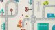 Double-sided foam pad for children, City/Forest 195x150 cm