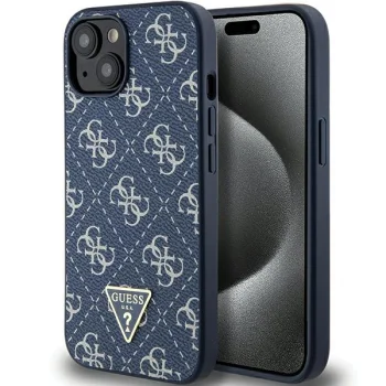 Guess iPhone 15 Plus / 14 Plus Case 4G Triangle Metal Logo, Blue