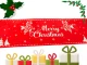 Christmas Table Runner with Reindeer, 205x35 cm, Red