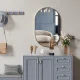 Leobert Oval Wall Mirror with Black Frame, 100x50 cm