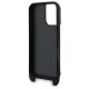 Karl Lagerfeld iPhone 16 Case Saffiano Karl&Choupette Metal Pin with Strap, Black