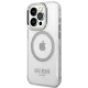 Guess Metal Outline MagSafe Case for iPhone 14 Pro - Silver