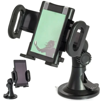 Universal Adjustable Car Phone Holder for Windshield Black