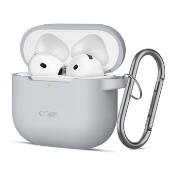 Tech-Protect Silicone Hook Case for AirPods 4 Gray