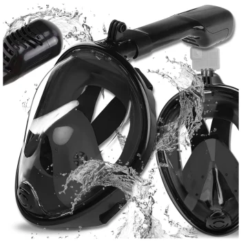 Bakalu Full Face Snorkeling Mask L/XL with GoPro Mount, Black