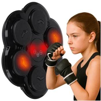 Interactive Wall-Mounted Boxing Target with Bluetooth, LED & Gloves KX3007, Black