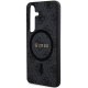 Guess Samsung Galaxy S24 Case 4G Leather Metal Logo MagSafe, Black