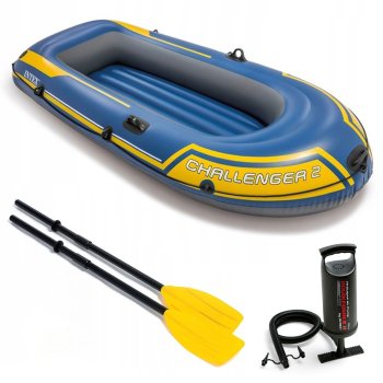 INTEX Challenger 2 Inflatable Boat for 2 Adults with Oars and Pump