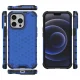 Honeycomb Case Protective Cover with TPU Bumper for iPhone 13 Pro, Blue