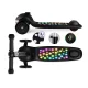 Kids 3-Wheel Balance Scooter with LED Wheels Ricokids Glowi, Black