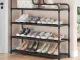 5-Tier Shoe Rack, Metal Frame Storage Organizer with Fabric Shelves, 82 x 59 x 22 cm, Black