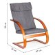 ModernHome Scandinavian Rocking Chair Lounge Accent Chair for Living Room, Grey