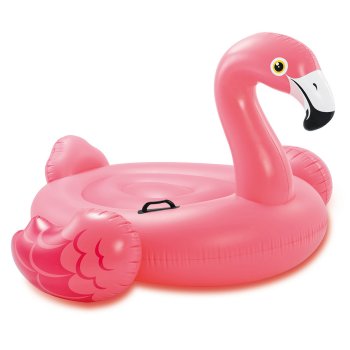 Inflatable kids mattress, flamingo shape, Intex 57558, pink