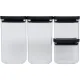 Brabantia TASTY+ Square Food Storage Canister Set, 4 pcs, Dark Grey