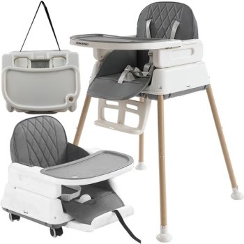 Multifunctional Baby Kids Feeding High Chair Table 6-in-1, Grey
