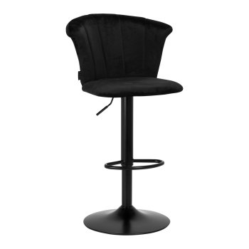 4Rico QS-B801 Velvet Makeup Chair and Bar Stool, Black