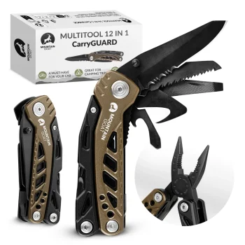 12-in-1 Multitool Mountain Goat CarryGUARD, Black/Brown