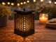 Decorative LED Solar Garden Lantern with Twilight Sensor, Black