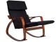 Modernhome Rocking Chair with Adjustable Footrest, Grey/Walnut
