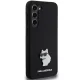 Karl Lagerfeld Samsung Galaxy S24+ Case Silicone Choupette Metal Pin, Black