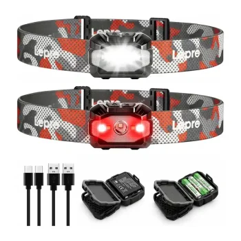 Lepro 320023-2 USB Headlamp 300 lm, 2-Pack