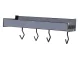 Hanging Kitchen Shelf with Hooks, Aluminum, 30 cm, Black