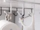 Under-Cabinet Kitchen Hanger with 6 Hooks, White