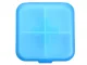 Compact Pill and Supplement Organizer Box with 4 Compartments, Blue