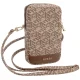 Guess Zip GCube Bottom Stripe Phone Bag - Brown