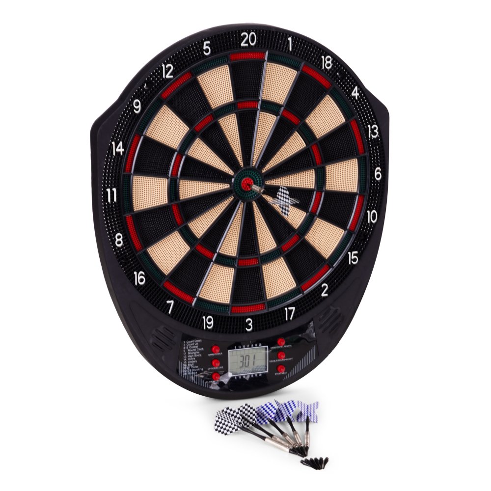 Electronic Dartboard 41 cm with LCD Scoreboard, 26 Games, 6 Soft Tip Darts Included (3)