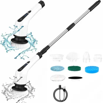 Electric Spin Scrubber with 9 Cleaning Brush Heads