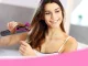 Cordless automatic hair curler with LCD display and ionization