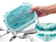 Lunch Box with 3 Compartments and Cutlery, Blue