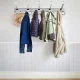 Wall Mounted Coat Rack 40cm with 15 Hooks, Silver