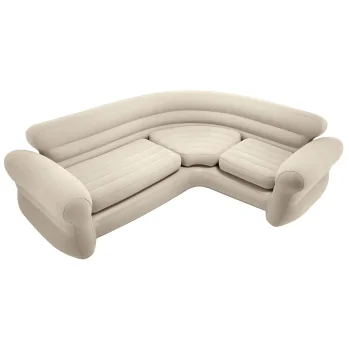 Intex Inflatable Corner Sofa 4-Seater 257x203x76 cm, Beige