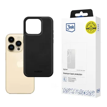 3mk Hardy Apple Silky Leather MagCase for iPhone 14 Pro Max, Black