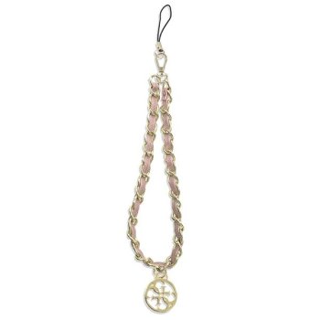 Guess Chain Metal 4G Charm Phone Strap, Pink