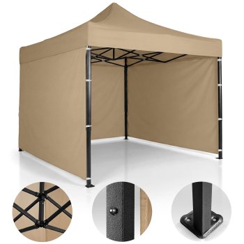 Plonos Garden Pavilion with 3 Walls, 3x3m, Beige