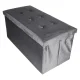 Foldable Storage Ottoman Bench 77 x 38 x 37 cm, Grey Velvet