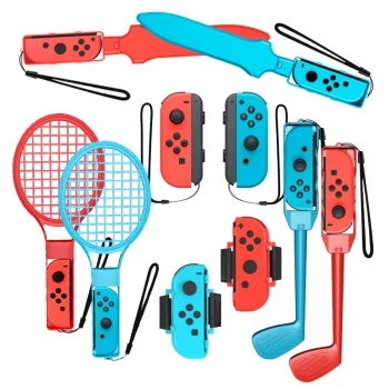 Nintendo Switch Sports 10-in-1 Family Accessory Pack, Red and Blue