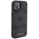 Чехол Guess Leather 4G Stamped для iPhone 15 - черный