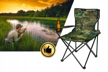 Large Folding Fishing & Camping Chair, Camouflage