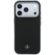 Mercedes Leather Semi Wrap MagSafe Case for iPhone 17 Pro Max, Black