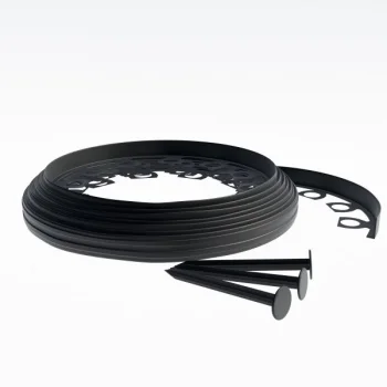 Flexible Lawn Edging 10 m with 20 Stakes, 4 cm, Black