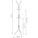 Metal Standing Coat Rack 170 cm, Ruhhy 23814, white