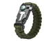 5-in-1 Survival Bracelet with Compass, Flint and Whistle, Green
