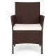 Set of 2 Garden Armchairs with Cushions MultiGarden Brown