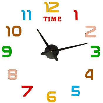 DIY Adhesive Wall Clock Adjustable 80-90 cm, Multicolor