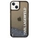 Karl Lagerfeld Liquid Glitter Elong Case for iPhone 14, Black