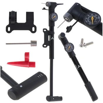 Rallex Hand Bike Pump with Pressure Gauge and Mount